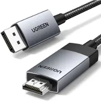 UGREEN DisplayPort – HDMI (3 m), Câble vidéo, Gris, Noir