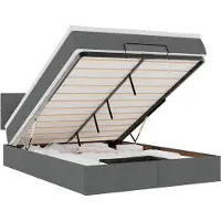 vidaXL Lit ottoman avec matelas gris foncé 140x200 cm Tissu