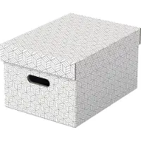 Esselte Boîtes de rangement - - Format M - Lot de 3 - Carton recyclé - Blanc