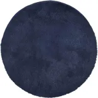 vidaXL Tapis Shaggy à poils longs NAVARRA bleu marine 160x160 cm Polyester