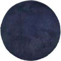 vidaXL Tapis Shaggy à poils longs NAVARRA bleu marine 200x200 cm Polyester
