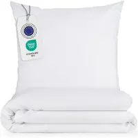 Blumtal linge de lit 155x200cm + 2x taies d'oreiller 40x80cm - Microfibre Bed Sheets 155x200cm - 3-pièces de linge de lit blanc