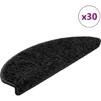 vidaXL Tapis d'escalier 30 pièces 65 x 21 x 4 cm Noir Demi-rond Grand