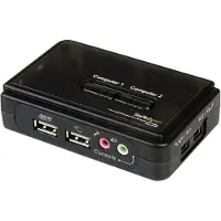 StarTech.com 2 Port Usb Kvm Switch W/ Audio & Cables Noir
