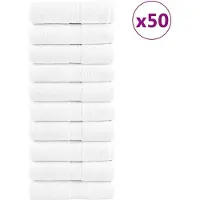 vidaXL Serviettes d'invité de qualité supérieure SOLUND 50 pcs blanc