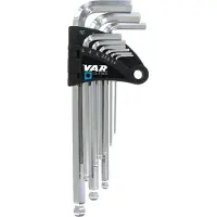 VAR Professional Hex Wrench Set Tool Argenté