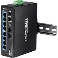 Trendnet TI-G102 - Commutateur - non géré - 8 x 10/100/1000 + 2 x SFP Gigabit combiné - Montage sur rail DIN fixation murale - Tension CC