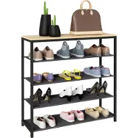 VCM bois,métal,étagère à chaussures,rangement pour chaussures,étagère,4,compartiments,Taliro