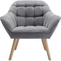 Vente-unique Fauteuil Droit Gris