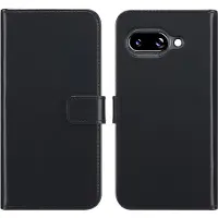 Selencia Étui portefeuille en cuir véritable Google Pixel 9A - Noir
