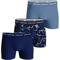Björn Borg Boxers Cotton Stretch 3-Pack Bleu Bleu foncé taille L