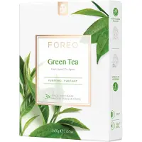Foreo Farm to Face Sheet Mask Green Tea masque tissu apaisant pour peaux mixtes 3x20 g