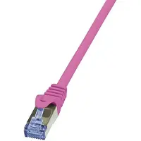Logilink câble patch, cat. 6A, S/FTP, 10,0 m, rose