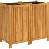 vidaXL Jardinière avec doublure 84x42x75 cm bois massif d'acacia