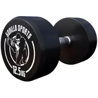 Gorilla Sports - Haltères Ronds Caoutchouc - De 2,5 À 40 Kg - Poids : 12,5 Kg