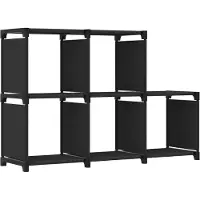vidaXL Étagère d'affichage 5 cubes Noir 103x30x72,5 cm Tissu