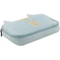 Trixie trousse à crayons rectangulaire - Mr. Alpaca - trousse d'école bleue pour enfants