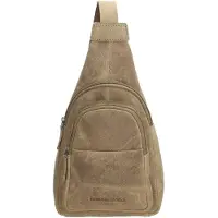 Hide & Stitches & Stitches Idaho Premium Crossbody Schoudertas - Donkerzand - 100% Leer, Marron