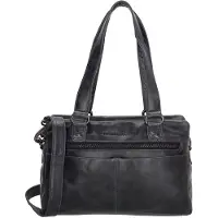 Hide & Stitches Femmes, Sac, Hide & Stitches Porto Handtas Schoudertas - Donker navy - 100% Leer, Bleu