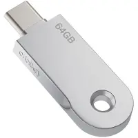 OrbitKey USB-C keyring flash drive, 64GB (64 Go, USB-C), Clé USB, Argent