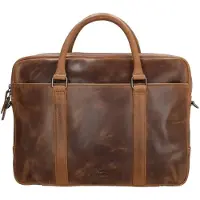 Hide & Stitches Next Navajo Laptoptas 15,6 inch - Premium Leder - Business - Bruin - (15.60"), Sac pour notebook, Marron