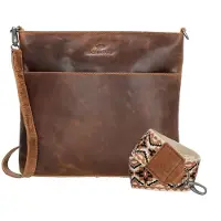 Hide & Stitches Femmes, Sac à main, Hide & Stitches Next Navajo Schoudertas - Bruin - 100% Leer, Marron
