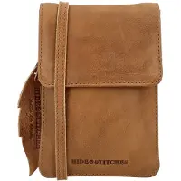 Hide & Stitches Earth Telefoontasje - Duurzaam Gelooid Leer - Tweevaks -
