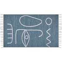 Beliani Tapis bleu 80 x 150 cm YAVU (80 x 150 cm)
