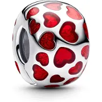 Pandora Charm Clip Rond Coeurs, (Émail)