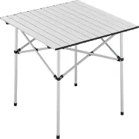 En.casa Table pliante 'Castilenti' aluminium 70 x 70 x 70 cm argenté