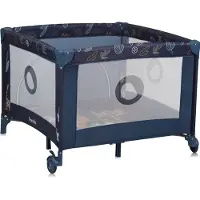 Lionelo Parc Bébé Lionelo Bonnie - Jusqu'à 15 Kg - 100x100 Cm - Accès Latéral - Zippé - Sac De Transport - Bleu