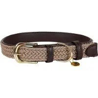 Kentucky Nylon Plaited Dog Collar Marron 28 cm