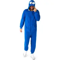 Sesame Street Salopette de - Macaron le glouton - S - XXL - pour Unisexe - bleu - Taille XXL