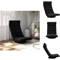 vidaXL Chaise de sol pivotante Noir Velours
