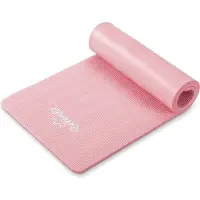 Gymtek Tapis de gymnastique 1cm - 180x61cm - Tapis d'exercice pour Pilates, Yoga et Fitness - tapis de yoga antidérapant - Rose