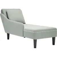 vidaXL Chaise longue avec coussin et accoudoir droit gris clair velours