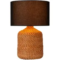 Lucide Lampe de table en rotin tressé avec abat-jour blanc, culot E27, Arrah