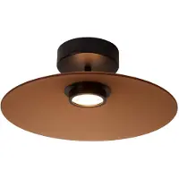 Lucide Lampe de plafond élégante Menga Ø verre ambré de 40 cm