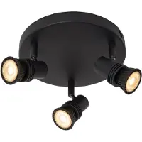 Lucide Projecteur de plafond Kianti Noir à 3 lumières