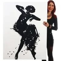 MCW Peinture à l'huile Danseuse peinte à la main