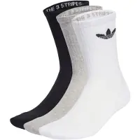 Adidas Originals Chaussettes 'Trefoil' gris chiné / noir / blanc