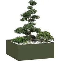 vidaXL Jardinière vert olive 100x100x40 cm acier