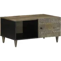 vidaXL Table basse gris clair 80x50x40 cm bois massif mangue