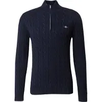 Gant pour homme. 8050603 Pull marine avec demi-fermeture éclair (XL), Casuel, Coton