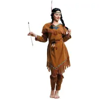 MOM Indian Woman Costume Marron M-XL Enfants