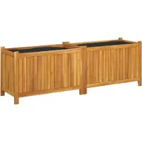vidaXL Jardinière avec doublure 153x38,5x50 cm bois massif d'acacia