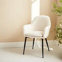 Sweeek Fauteuil En Bouclette Et Pieds En Métal Noir Mat. Shella L 57x P 59 X H 84.5