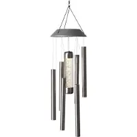 Star Trading Carillon solaire à LED, acier inoxydable, 1 LED blanc chaud, 35 cm