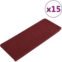 vidaXL Tapis d'escalier autocollants 15 pcs 65x24,5x3,5 cm Rouge