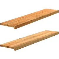 vidaXL Appuis de fenêtre 2 pcs. Marron clair 120x25x2 cm Chêne massif